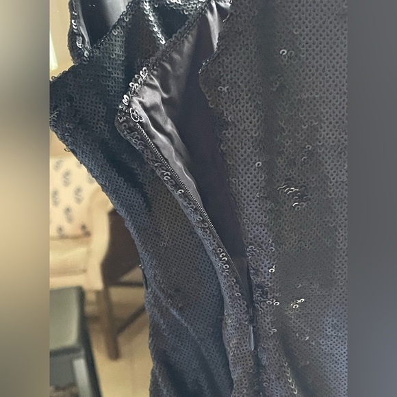 NWT Gauge 81 ALMORA Black sequin mini dress with ruching - Picture 10 of 15